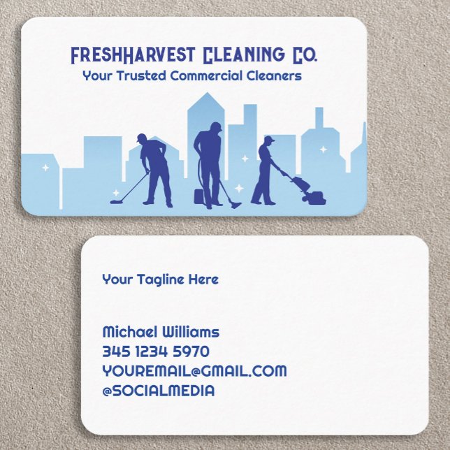 Tarjeta de visita de limpieza Janitorial (Janitorial Cleaning Business Cards)