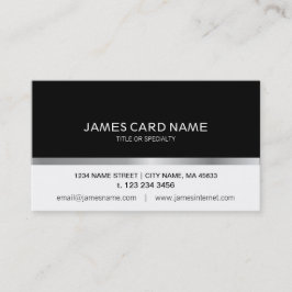 Tarjeta de visita de línea plateada negro/blanco s