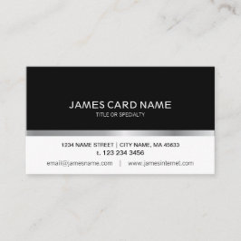 Tarjeta de visita de línea plateada negro/blanco s