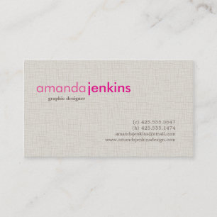 Tarjeta de visita de lino simple