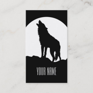 Tarjeta de visita de lobo de Howling Black and whi