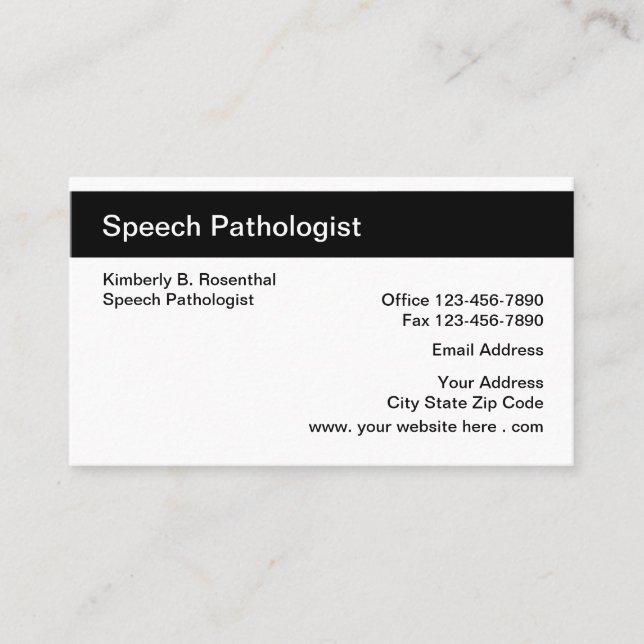 Tarjeta de visita de logopeda (Anverso)