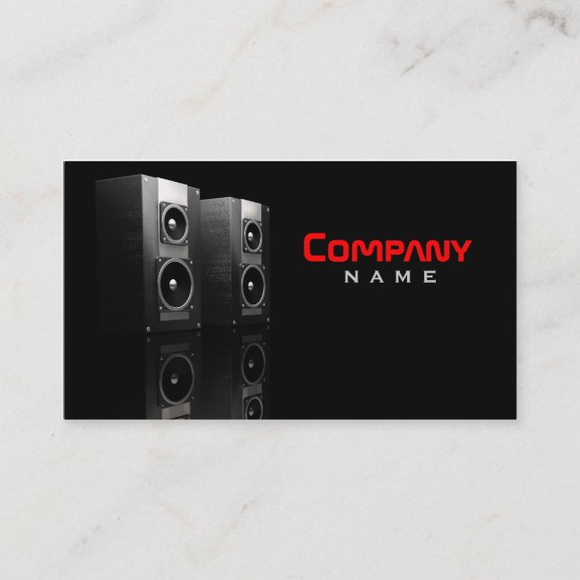 Tarjeta de visita de los altavoces de la música (Anverso)