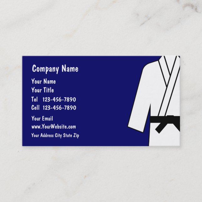 Tarjeta de visita de los artes marciales (Anverso)