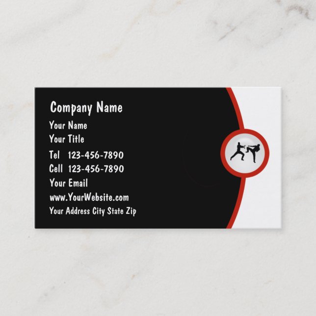 Tarjeta de visita de los artes marciales (Anverso)