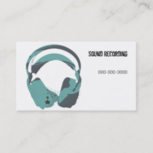 tarjeta de visita de los auriculares de la