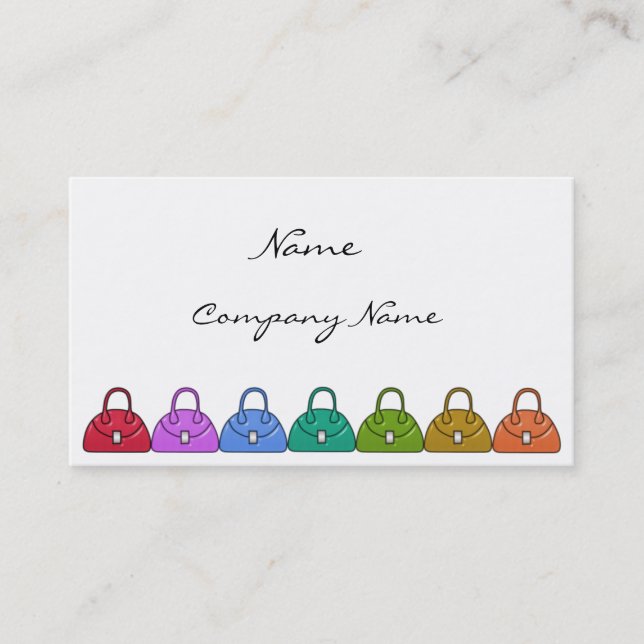 Tarjeta de visita de los bolsos (Anverso)