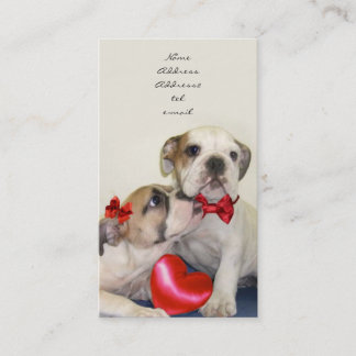 Tarjeta de visita de los bulldoges del amor
