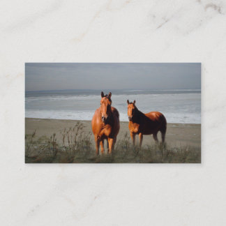 Tarjeta de visita de los caballos de la playa
