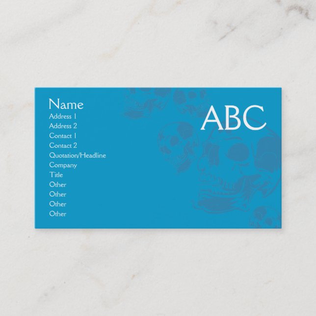 Tarjeta de visita de los cráneos (Anverso)