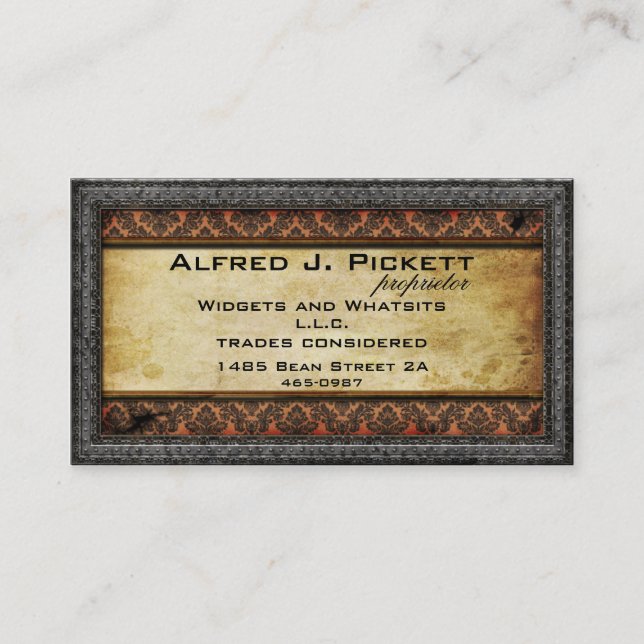 Tarjeta de visita de los dientes de Steampunk del (Anverso)