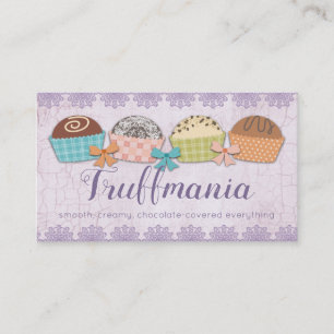 Tarjeta de visita de los dulces de las trufas de