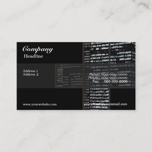 Tarjeta de visita de los edificios de oficinas (Anverso)