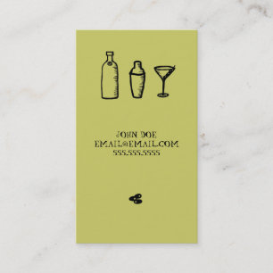 Tarjeta de visita de los elementos de Martini