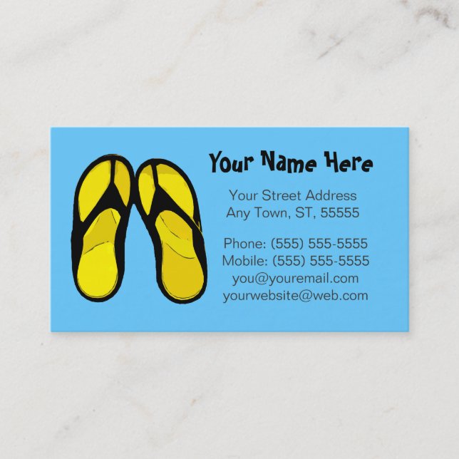 Tarjeta de visita de los flips-flopes (Anverso)