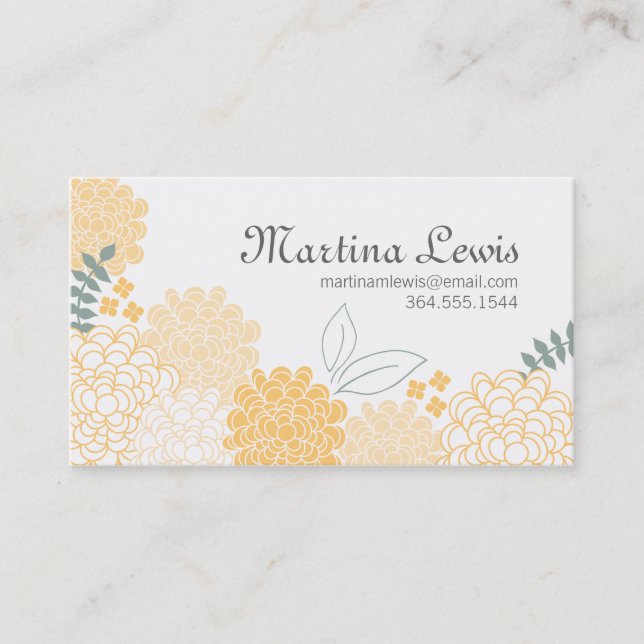 Tarjeta de visita de los flores de la primavera (Anverso)