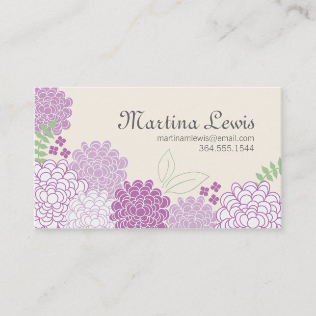 Tarjeta de visita de los flores de la primavera (Anverso)
