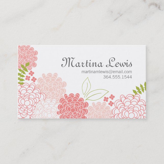 Tarjeta de visita de los flores de la primavera (Anverso)