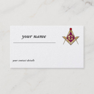 Tarjeta de visita de los Freemasons del oro