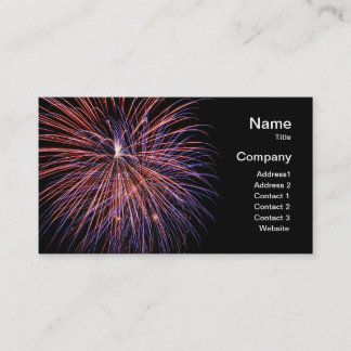 Tarjeta de visita de los fuegos artificiales