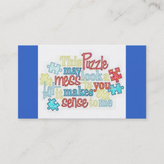 Tarjeta de visita de los hechos del autismo