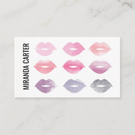 Tarjeta de visita de los labios de la acuarela