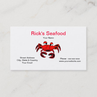Tarjeta de visita de los mariscos
