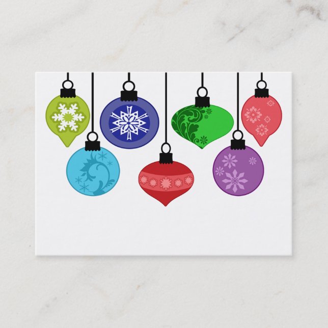 Tarjeta de visita de los ornamentos del navidad (Anverso)