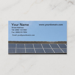 Tarjeta de visita de los paneles solares