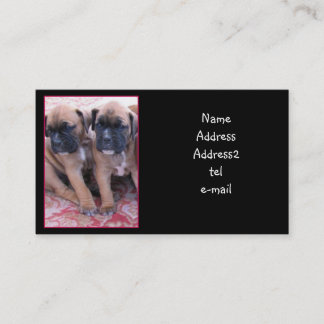 Tarjeta de visita de los perritos del boxeador