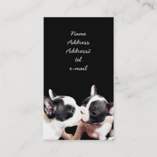 Tarjeta de visita de los perritos del bulldog