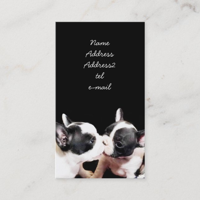 Tarjeta de visita de los perritos del bulldog (Anverso)