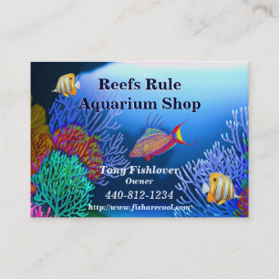 Tarjeta de visita de los pescados del acuario del