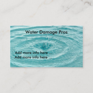Tarjeta de visita de los pros del daño del agua