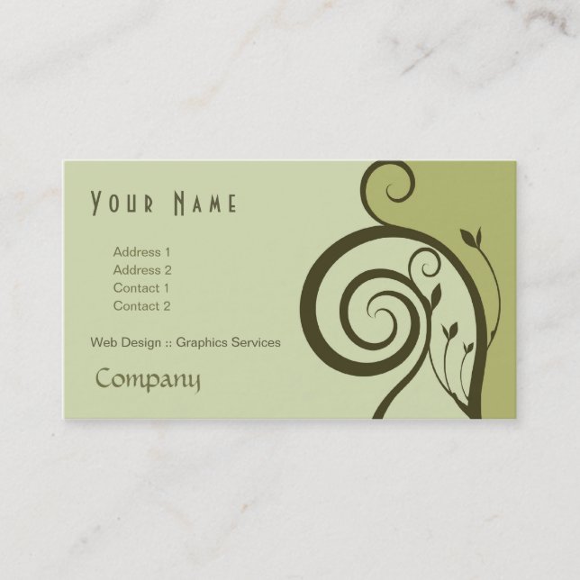 Tarjeta de visita de los remolinos (Anverso)