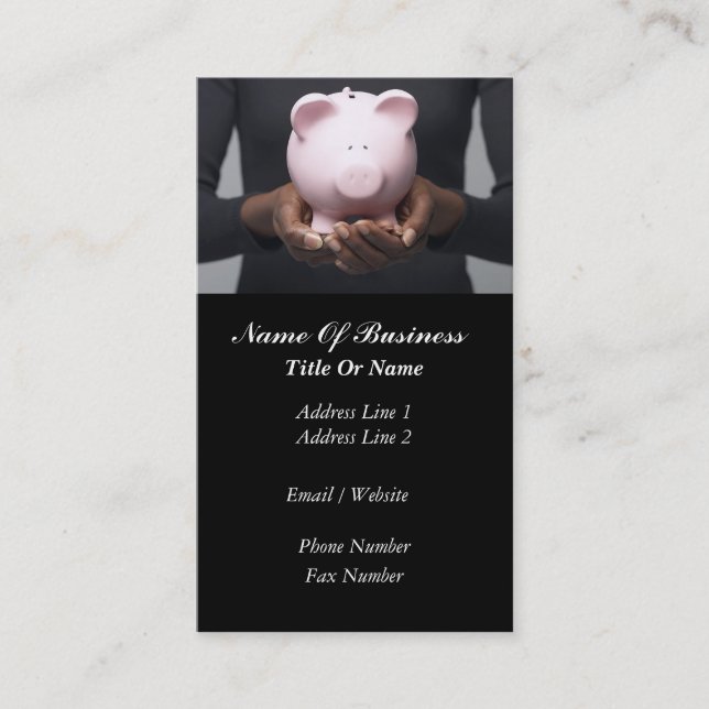 Tarjeta de visita de los servicios financieros (Anverso)