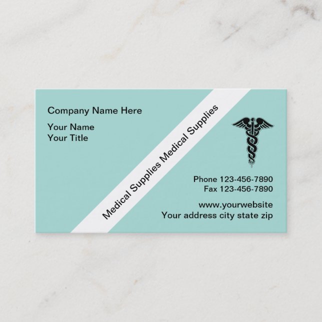 Tarjeta de visita de los suministros médicos (Anverso)