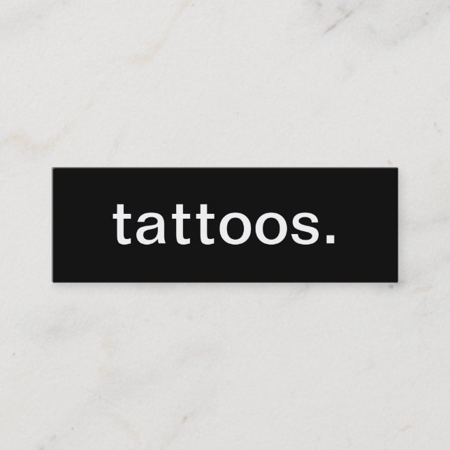 Tarjeta de visita de los tatuajes (Anverso)