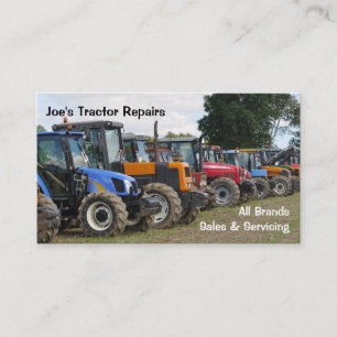 Tarjeta de visita de los tractores agrícolas