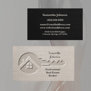 Tarjeta de visita de lujo Black and Tan Real Estat