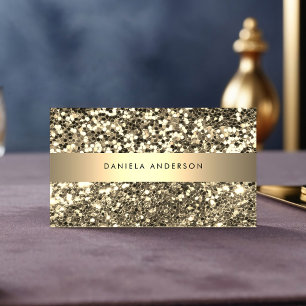 Tarjeta de visita de lujo Champagne Gold Purpurina