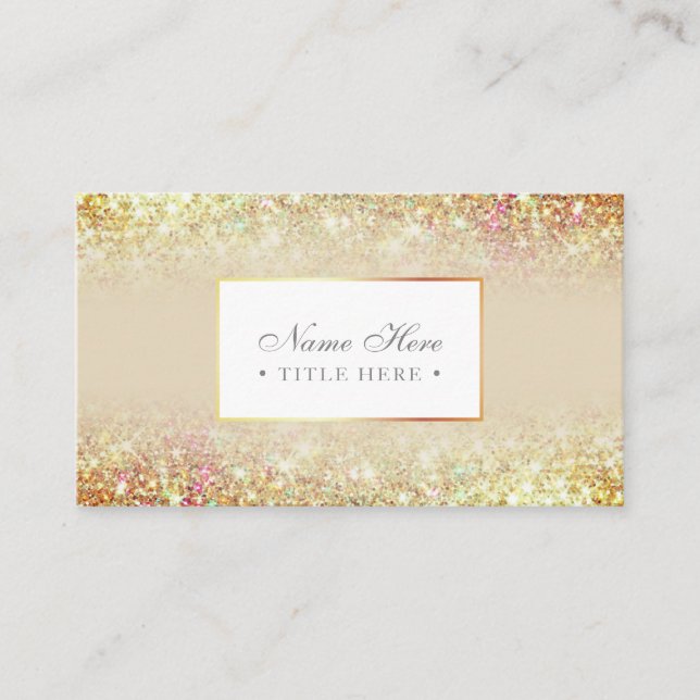 Tarjeta de visita de lujo de moda elegante del oro (Anverso)