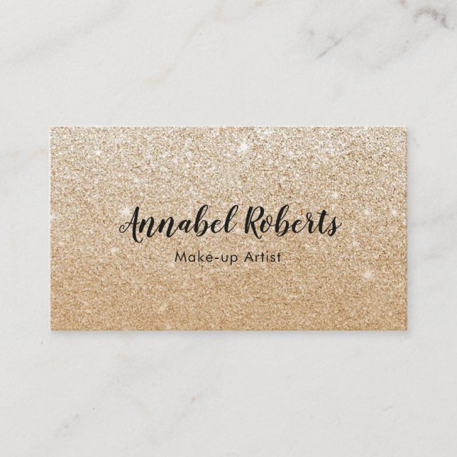 Tarjeta de visita de lujo del purpurina del oro (Anverso)