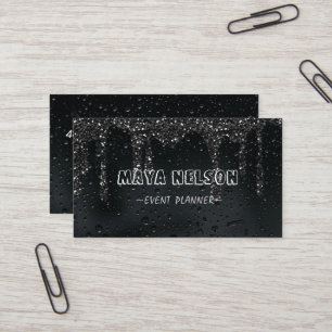 Tarjeta de visita de lujo Guay Rainy Black Backgro