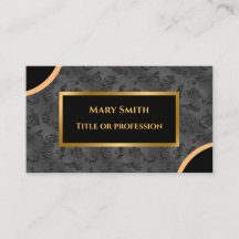 Tarjeta de visita de lujo moderna Gold Silver Dama