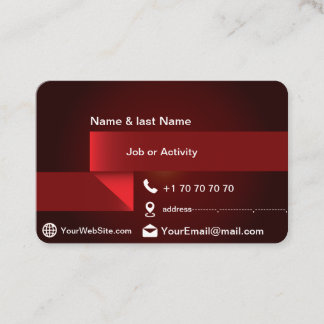 Tarjeta de visita de lujo roja