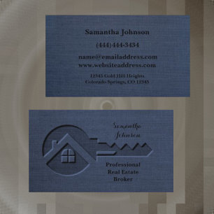 Tarjeta de visita de Luxury Key Sapphire Blue Real
