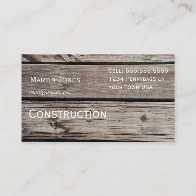 Tarjeta de visita de madera (Anverso)
