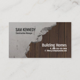 Tarjeta de visita de madera de construcción de los