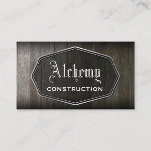 Tarjeta de visita de madera de construcción del